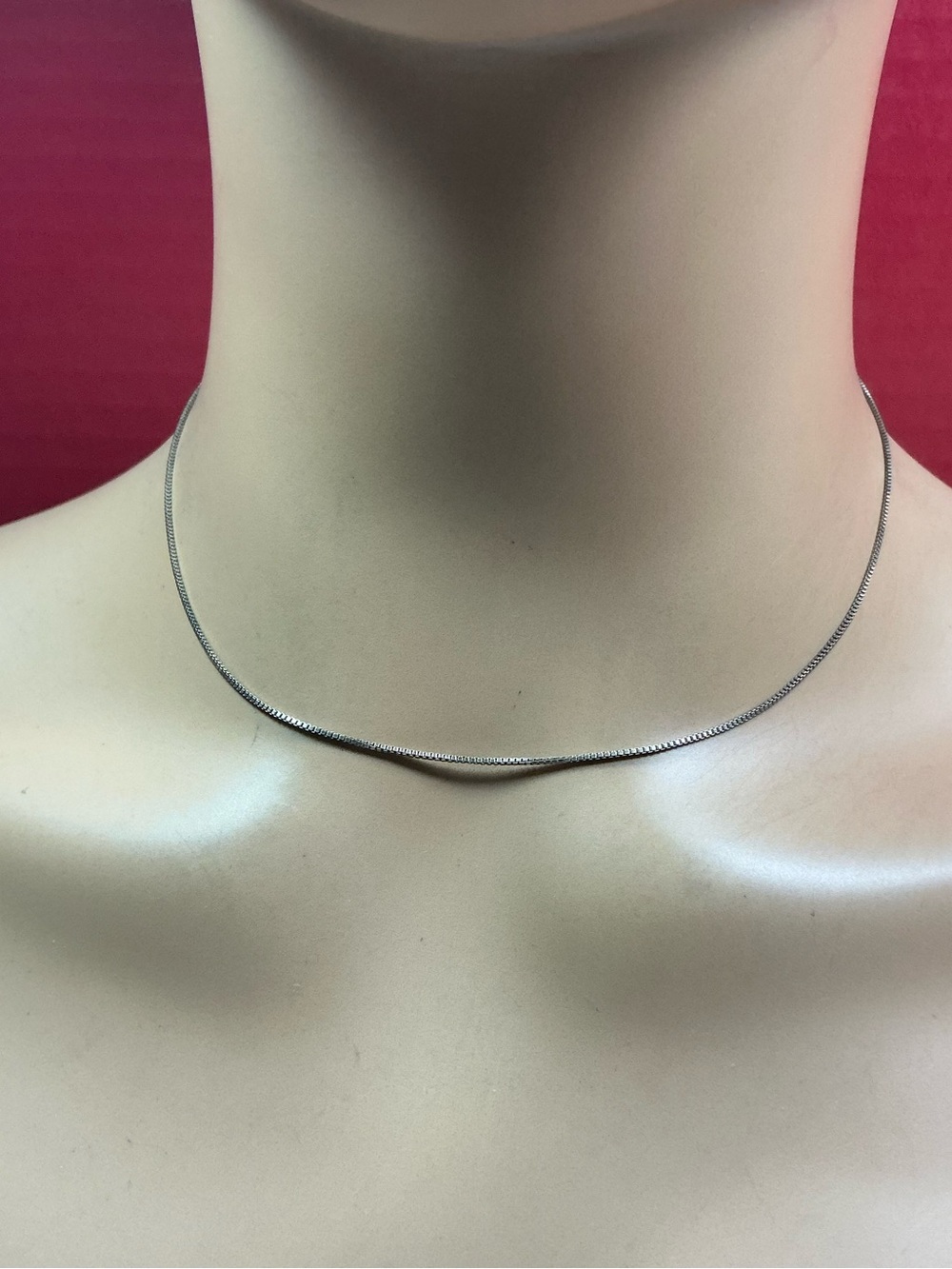 Sterling Silver Herringbone Choker Necklace - Silver